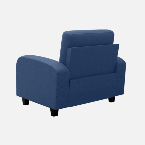 blue one seater sofa