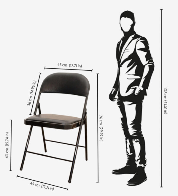 black folding chair